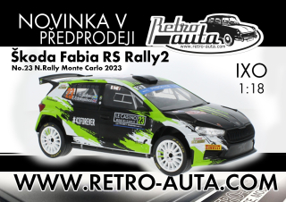 Škoda Fabia RS Rally2 No.23 Rally Monte Carlo 2023 IXO 1:18 + DÁREK