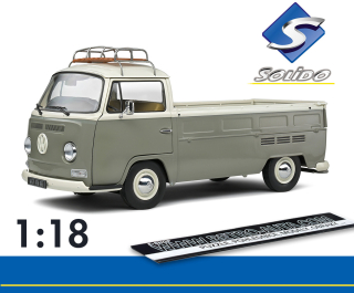 Volkswagen T2 Pick-Up (1968) Grey/white - SOLIDO 1:18
