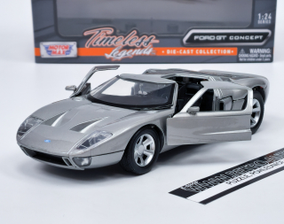 Ford GT concept stříbrná metalíza Motormax 1:24